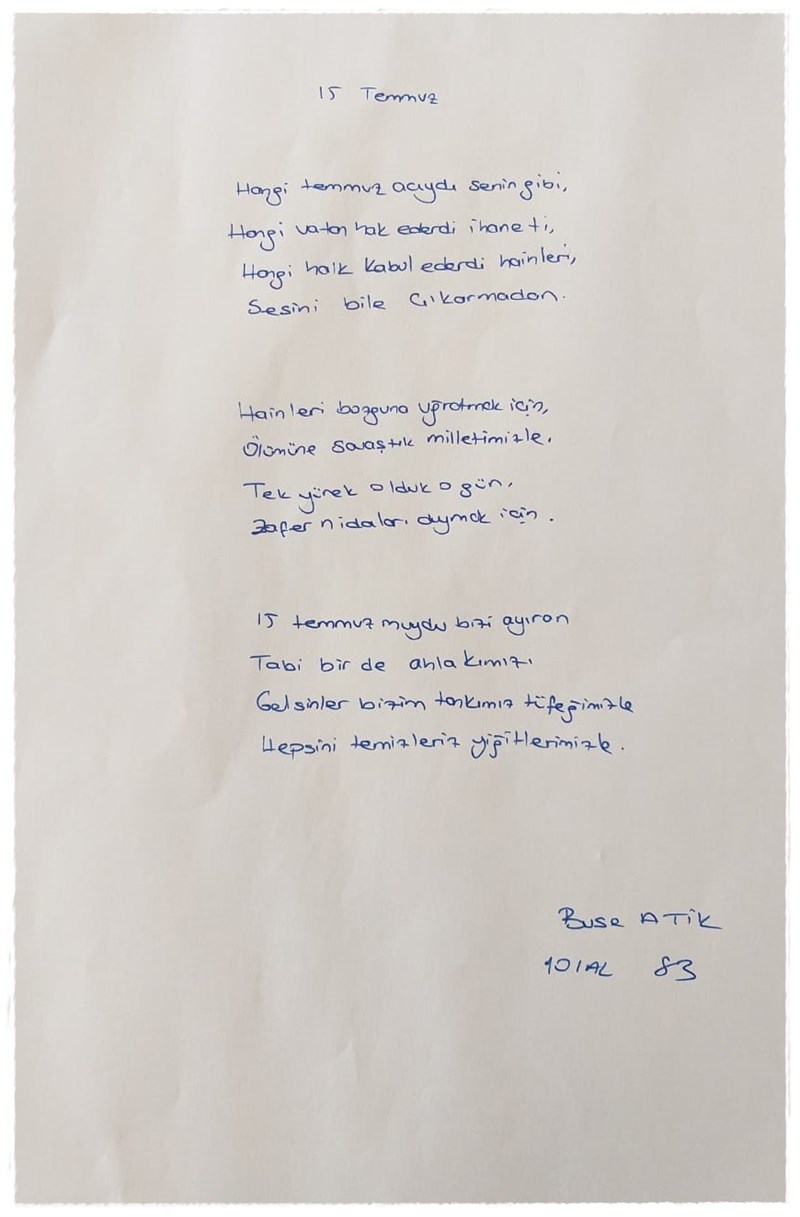 LİSE ŞİİR BİRİNCİSİ